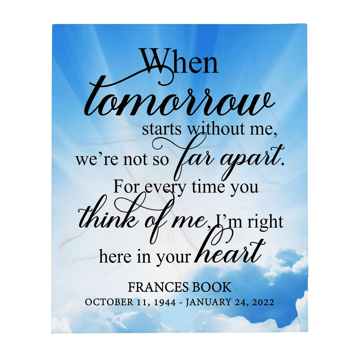 Custom Memorial Soft Throw Blankets for Home Décor - LifeSong Milestones