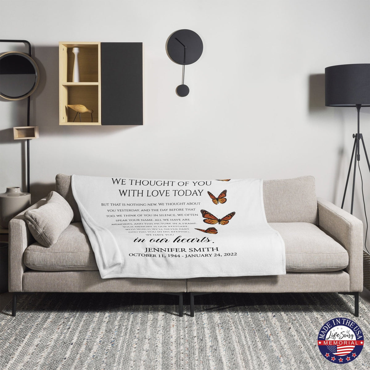 Custom Memorial Soft Throw Blankets for Home Décor - LifeSong Milestones