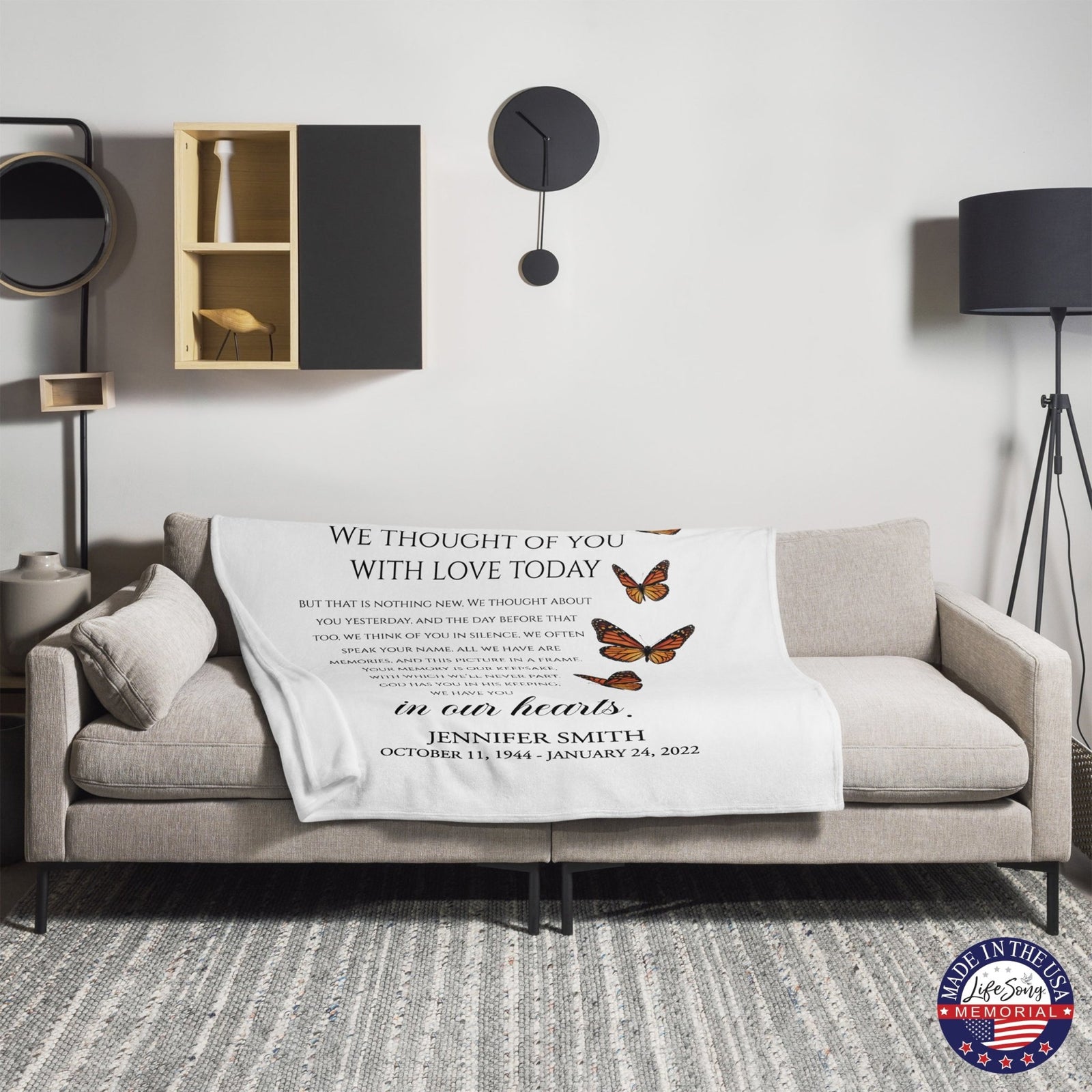 Custom Memorial Soft Throw Blankets for Home Décor - LifeSong Milestones