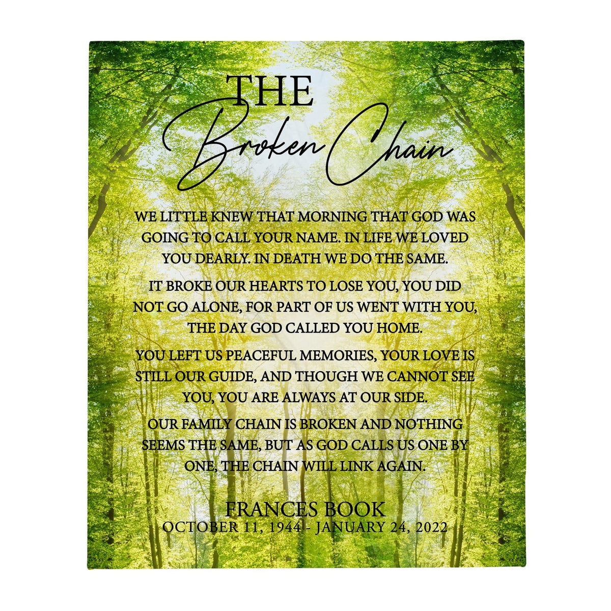 Custom Memorial Soft Throw Blankets for Home Décor - LifeSong Milestones