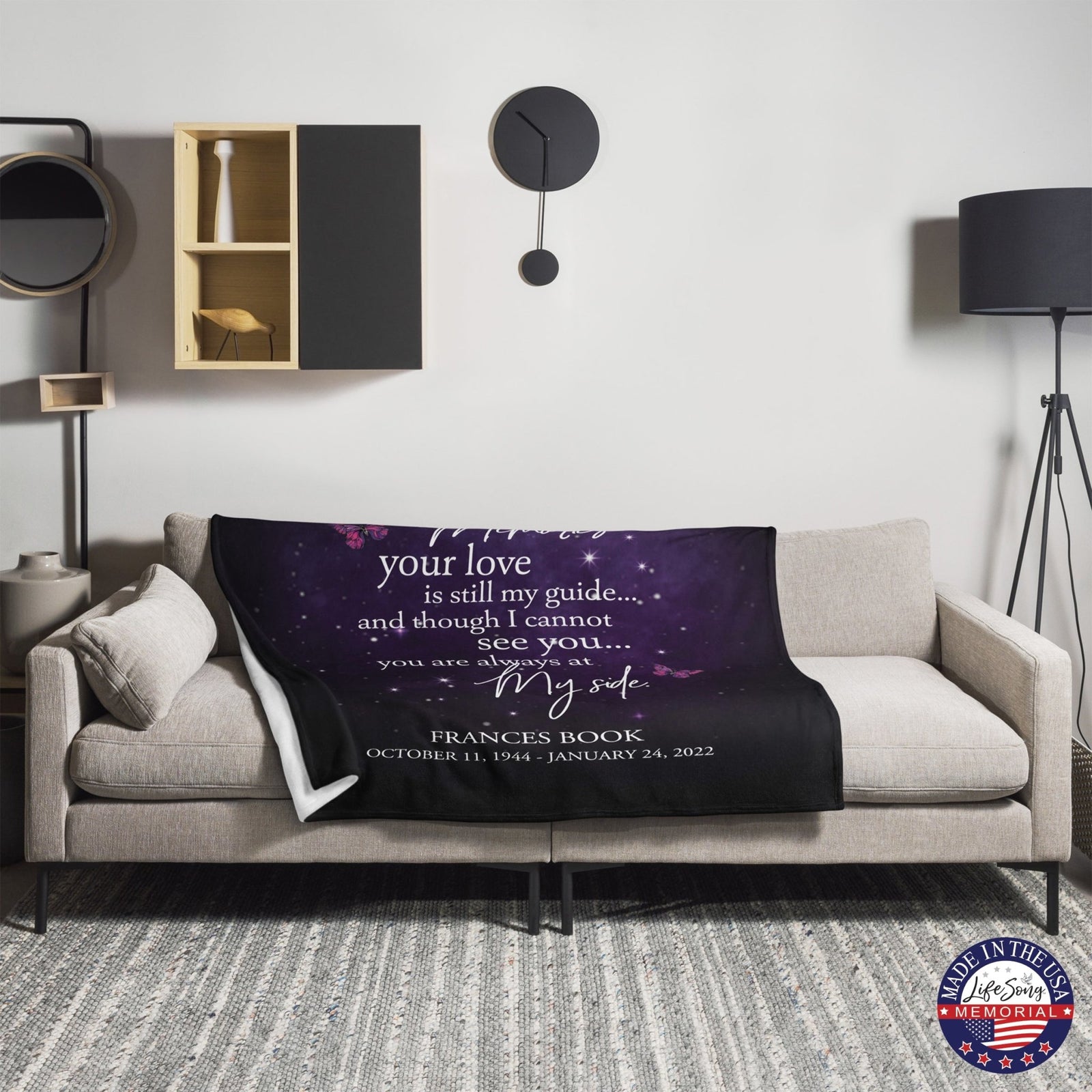 Custom Memorial Soft Throw Blankets for Home Décor - LifeSong Milestones