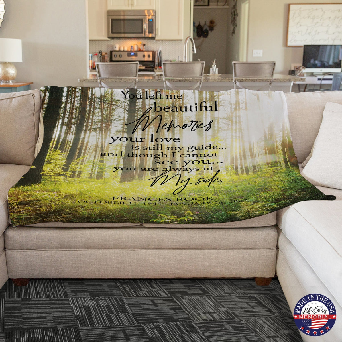 Custom Memorial Soft Throw Blankets for Home Décor - LifeSong Milestones