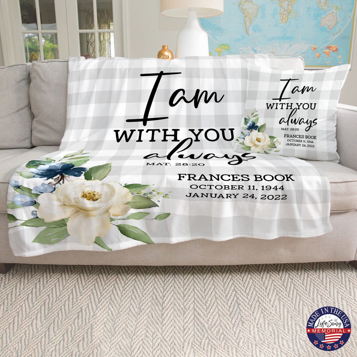 Custom Memorial Soft Throw Blankets for Home Décor - LifeSong Milestones