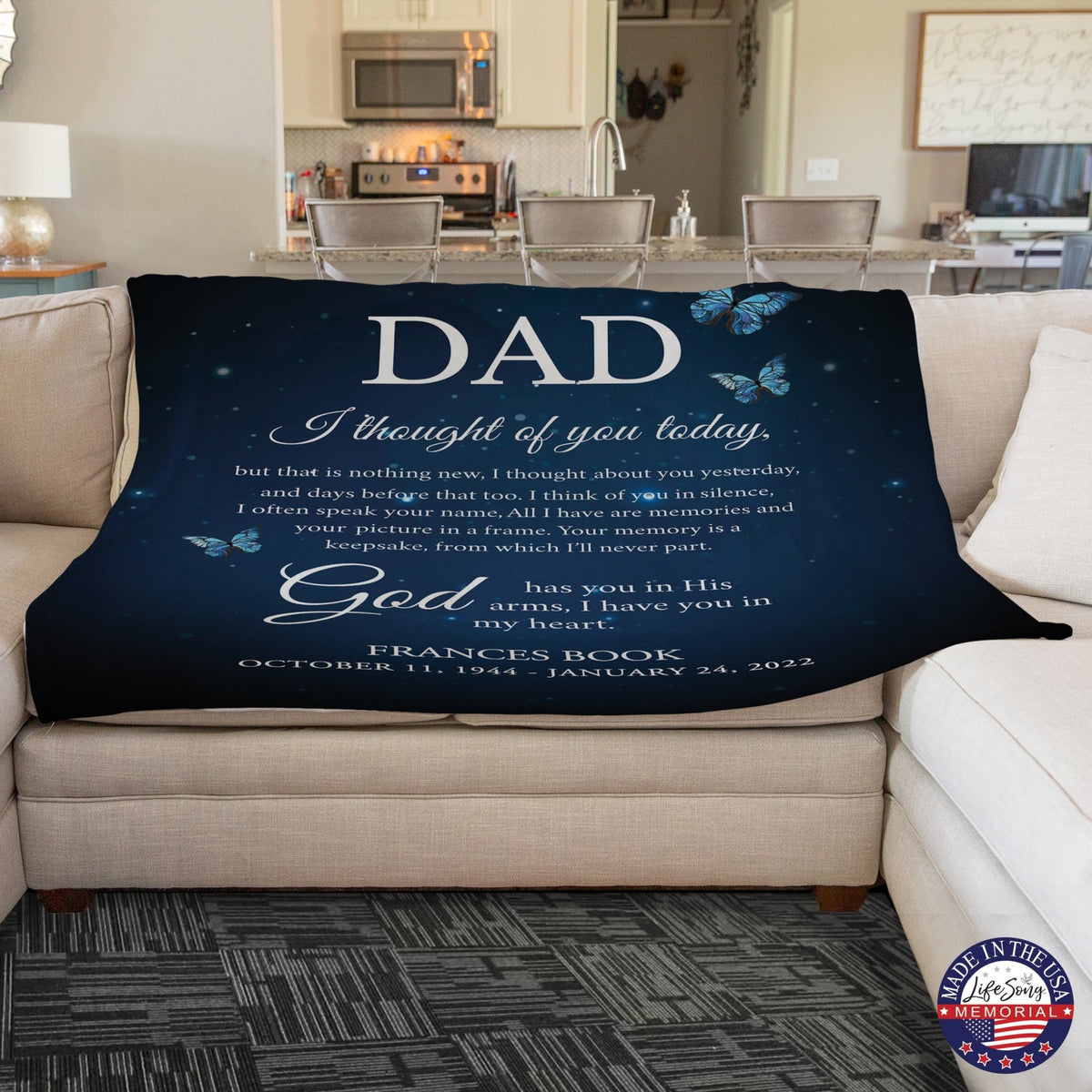 Custom Memorial Soft Throw Blankets for Home Décor - LifeSong Milestones