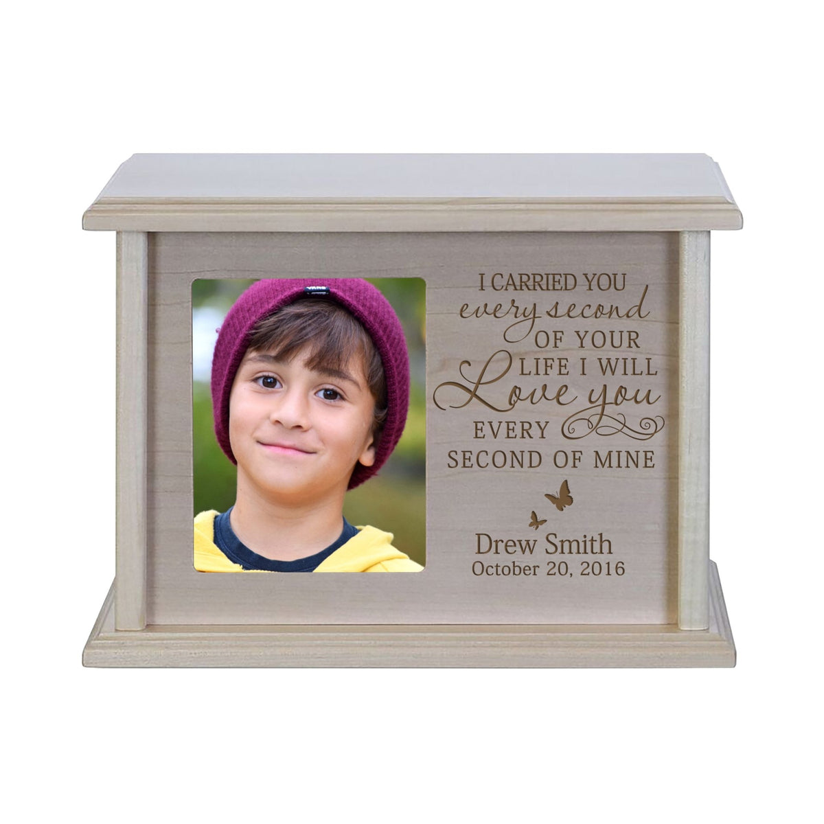 Customizable Wooden Urn with Picture for Adult Cremation