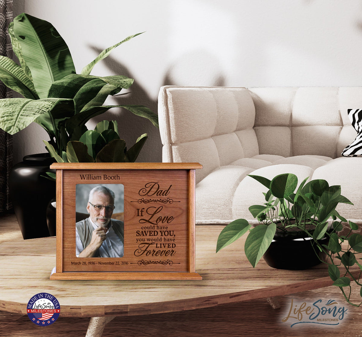 Personalized Wooden urns for human ashes