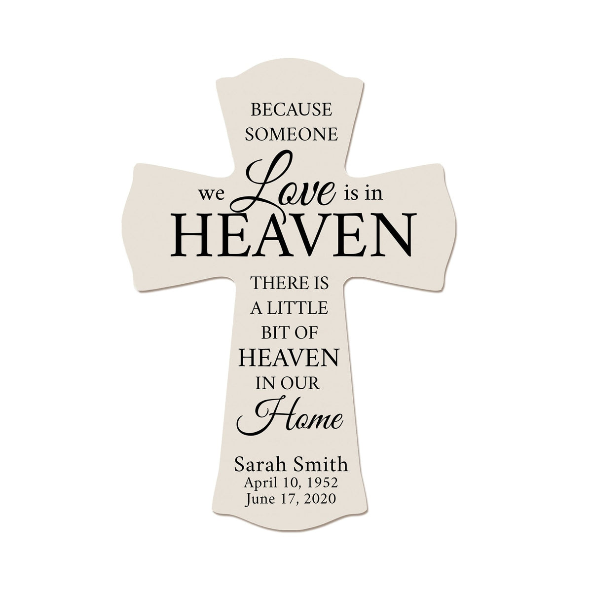 Custom Memorial Wall Cross 8” x 11.25” - Because Someone We Love - LifeSong Milestones