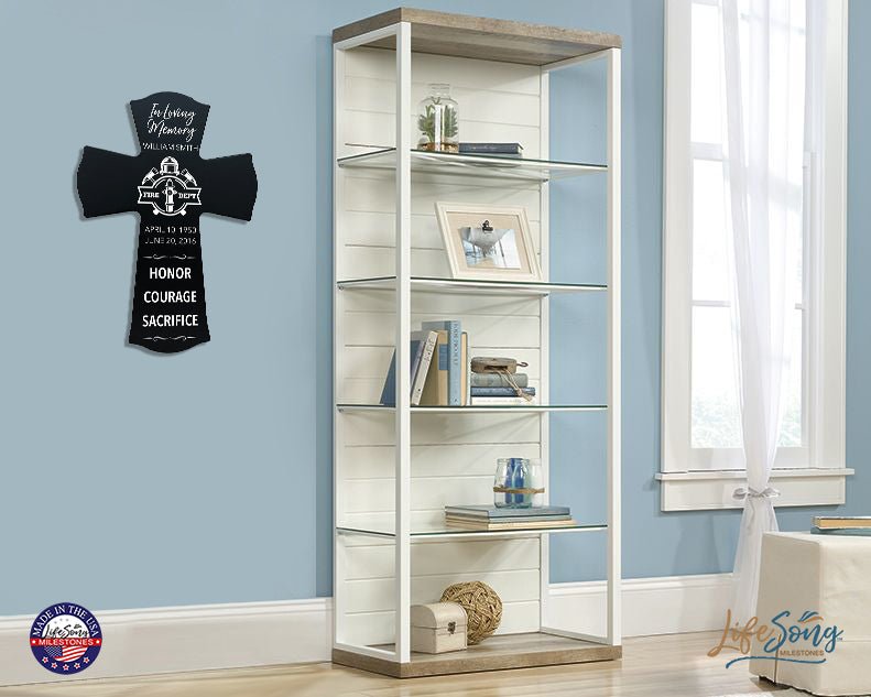 Custom Memorial Wall Cross 8” x 11.25” - In Loving Memory - LifeSong Milestones