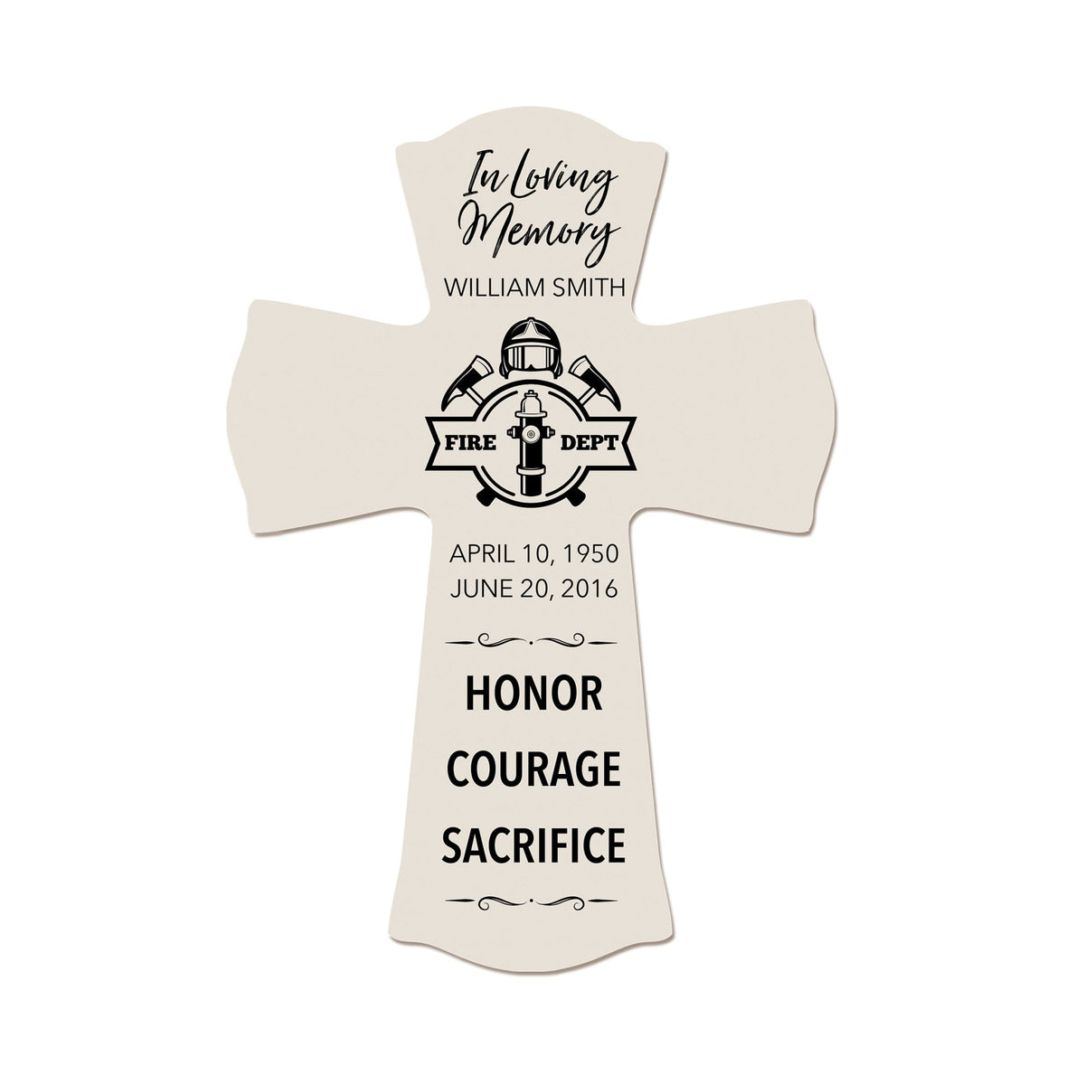 Custom Memorial Wall Cross 8” x 11.25” - In Loving Memory - LifeSong Milestones