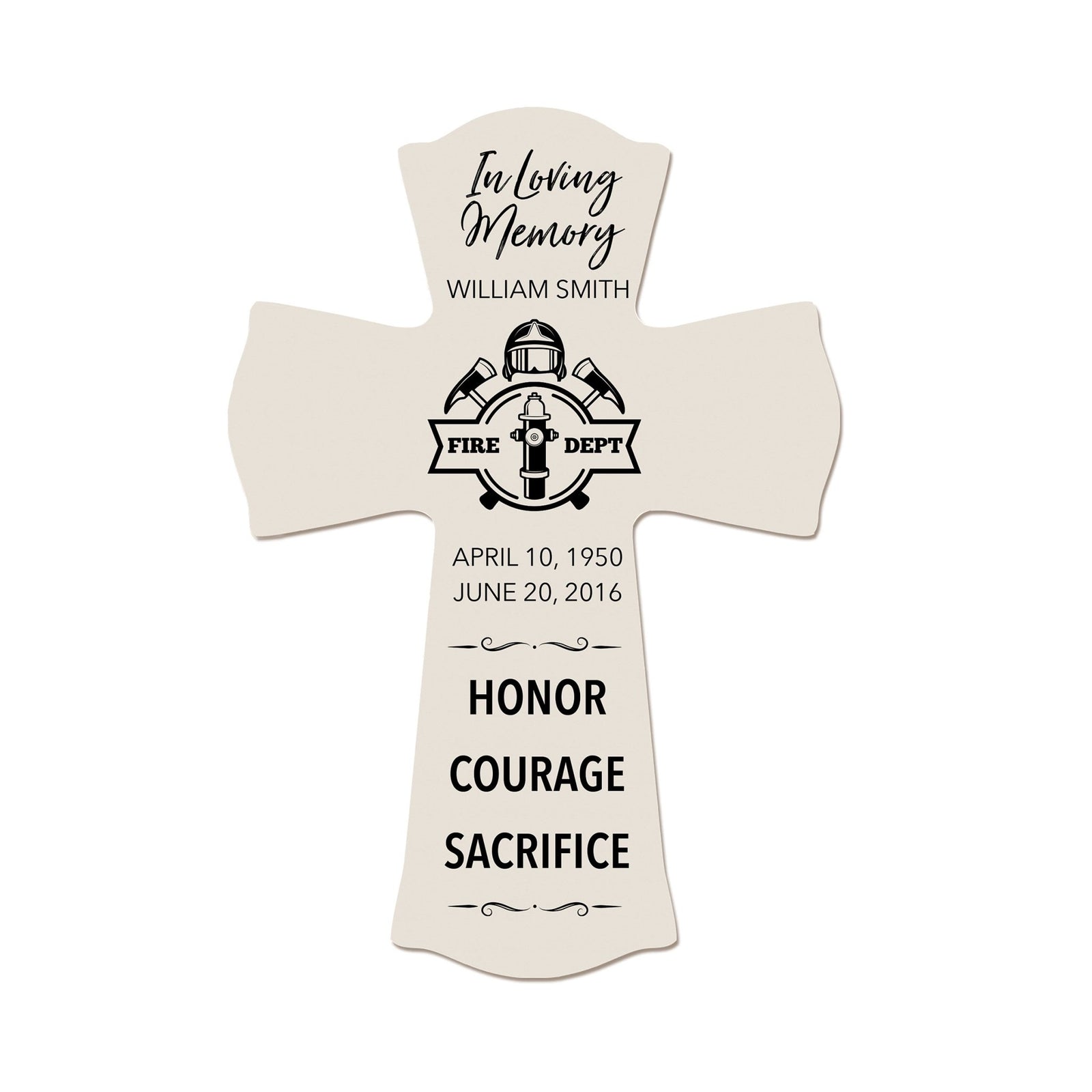 Custom Memorial Wall Cross 8” x 11.25” - In Loving Memory - LifeSong Milestones