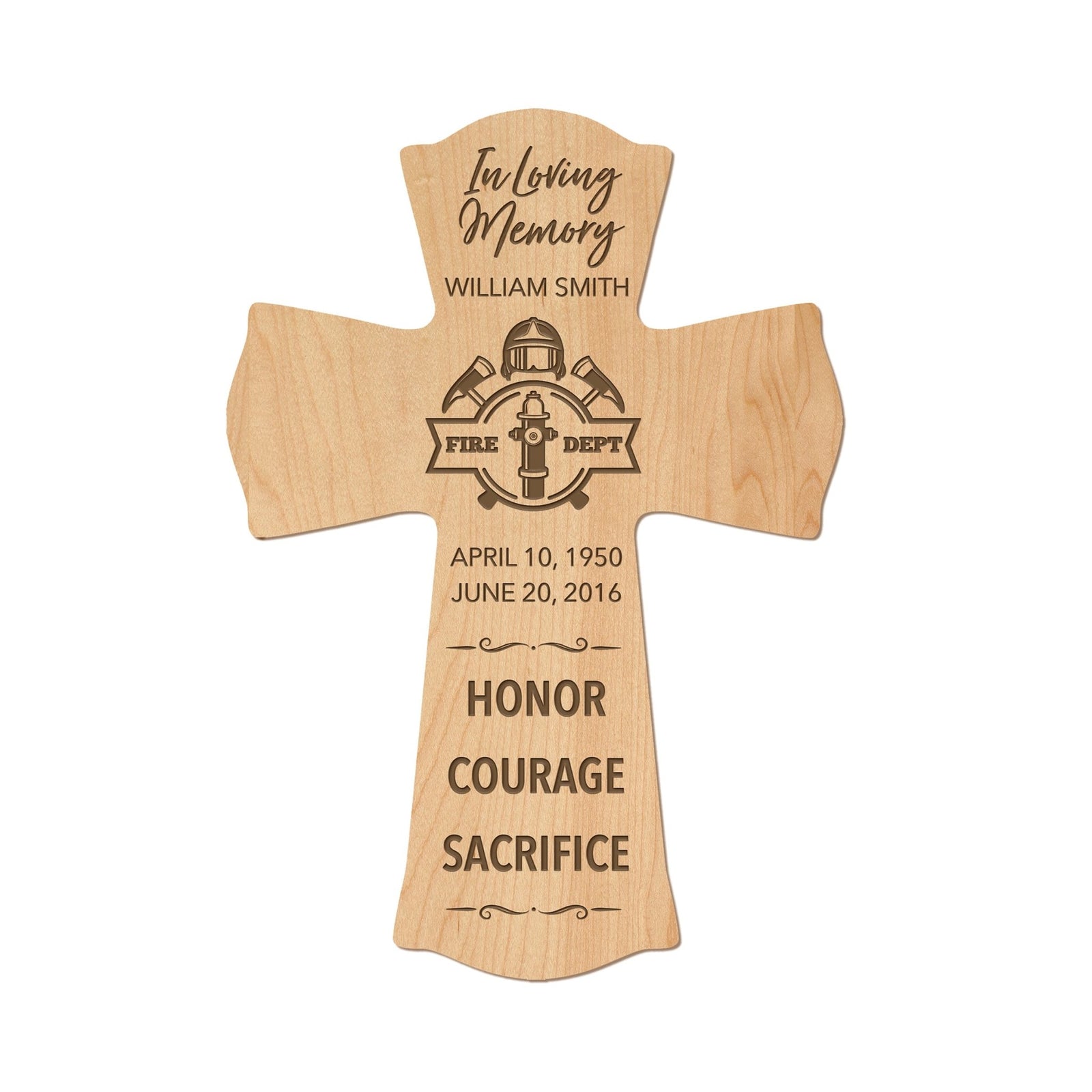 Custom Memorial Wall Cross 8” x 11.25” - In Loving Memory - LifeSong Milestones