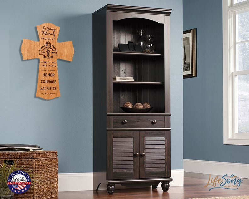 Custom Memorial Wall Cross 8” x 11.25” - In Loving Memory - LifeSong Milestones