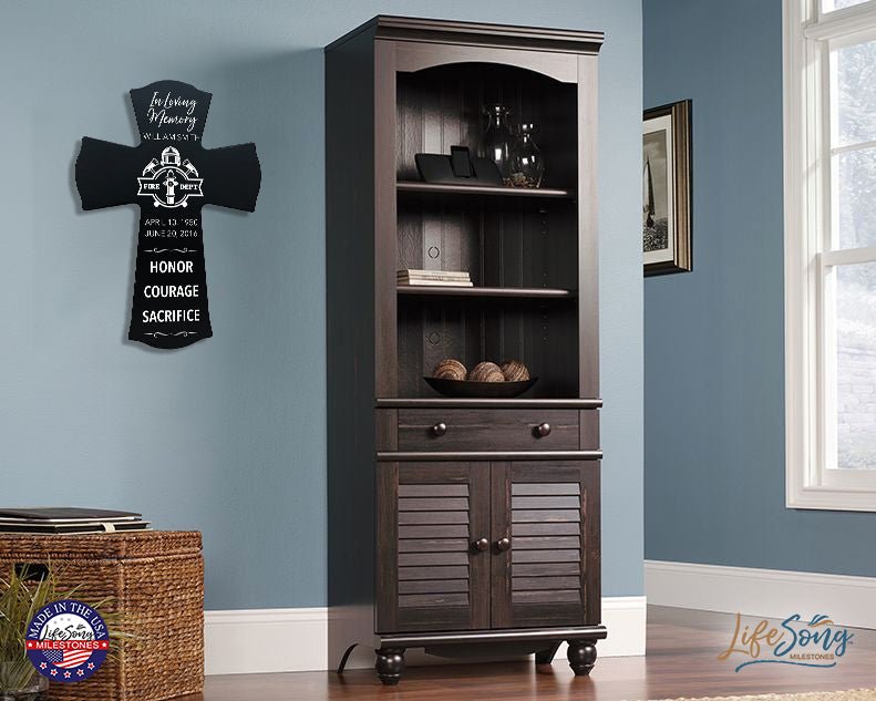 Custom Memorial Wall Cross 8” x 11.25” - In Loving Memory - LifeSong Milestones