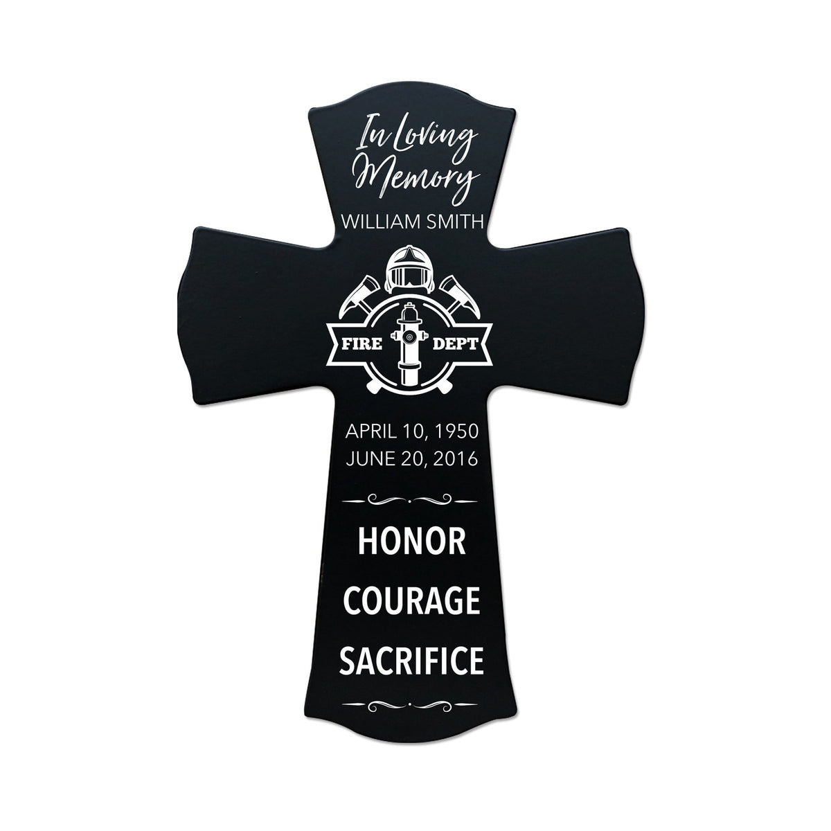 Custom Memorial Wall Cross 8” x 11.25” - In Loving Memory - LifeSong Milestones