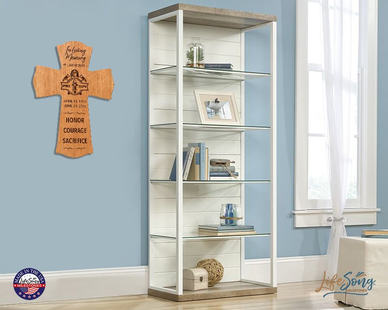 Custom Memorial Wall Cross 8” x 11.25” - In Loving Memory - LifeSong Milestones