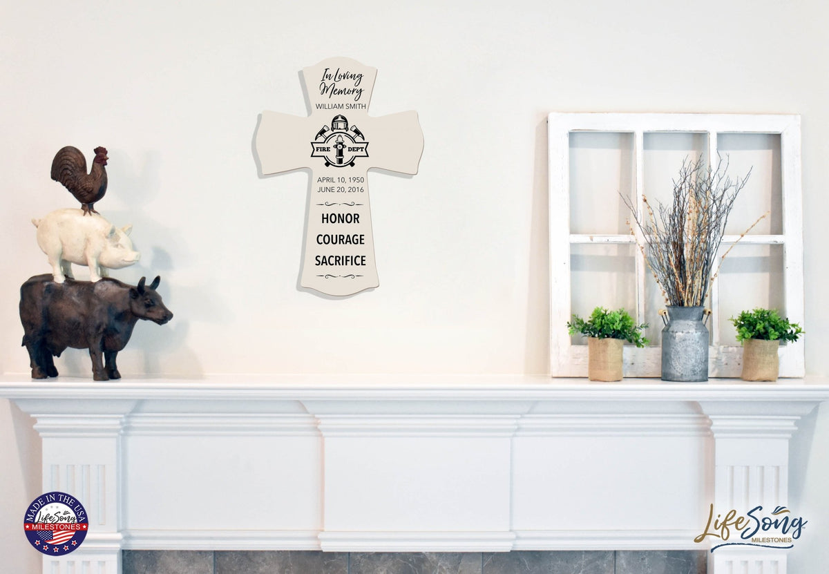 Custom Memorial Wall Cross 8” x 11.25” - In Loving Memory - LifeSong Milestones
