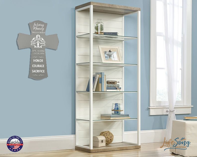 Custom Memorial Wall Cross 8” x 11.25” - In Loving Memory - LifeSong Milestones