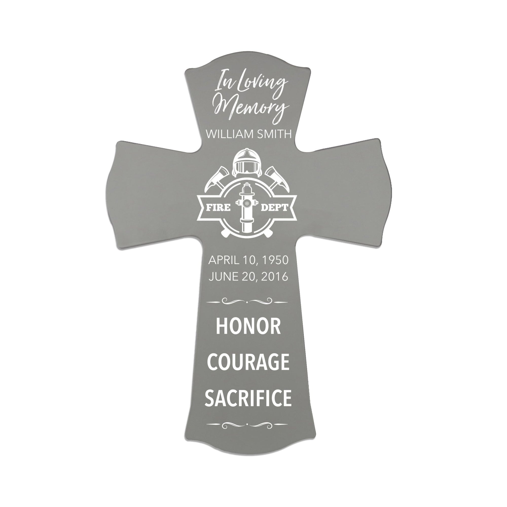 Custom Memorial Wall Cross 8” x 11.25” - In Loving Memory - LifeSong Milestones