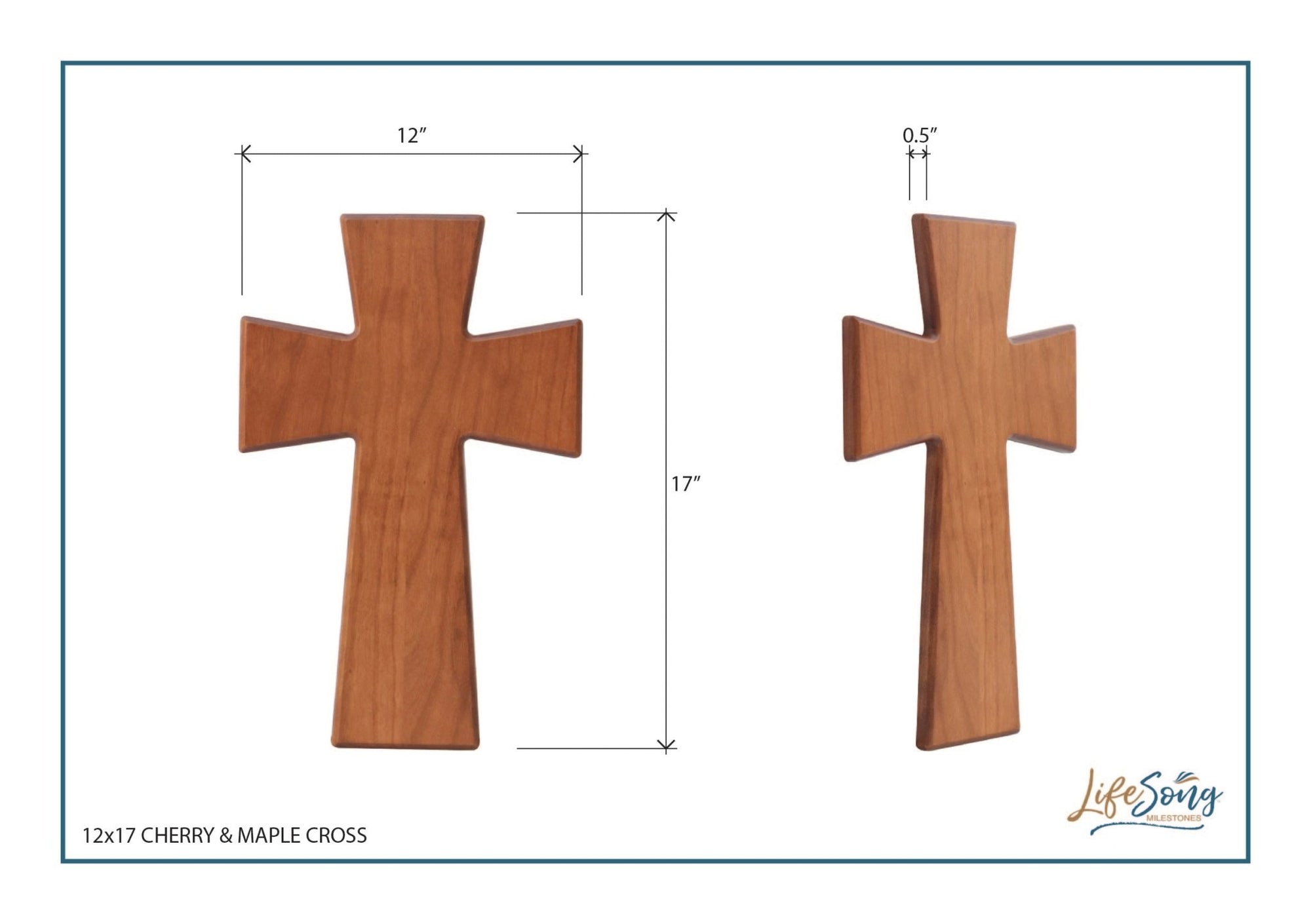 Custom Memorial Wooden Cross 12x17 (If Love Could) - LifeSong Milestones