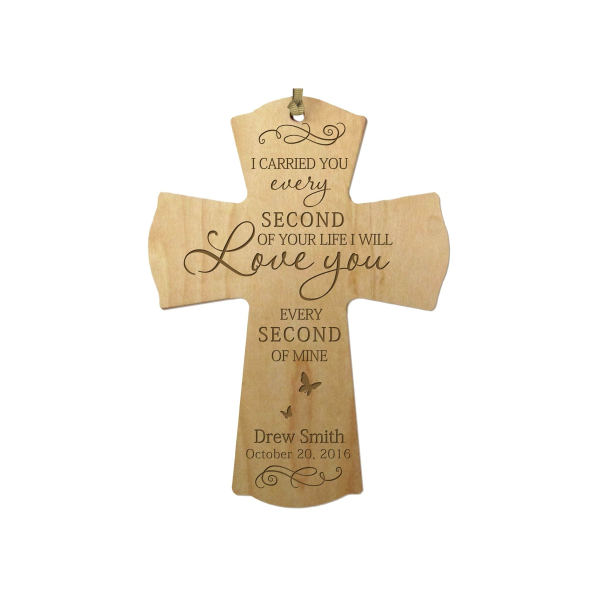 Custom Memorial Wooden Cross 4x6 I Carried You Butterfly - LifeSong Milestones