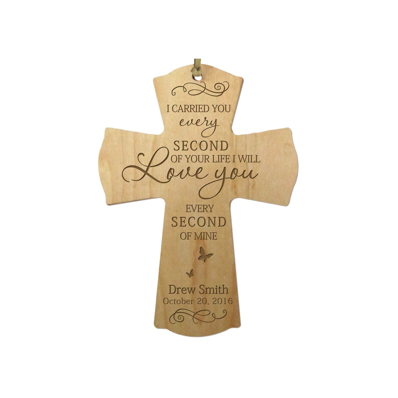 Custom Memorial Wooden Cross 4x6 I Carried You Butterfly - LifeSong Milestones
