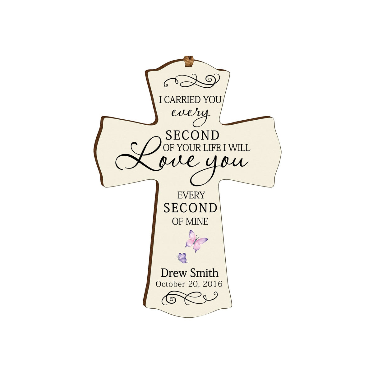 Custom Memorial Wooden Cross 4x6 I Carried You Butterfly - LifeSong Milestones
