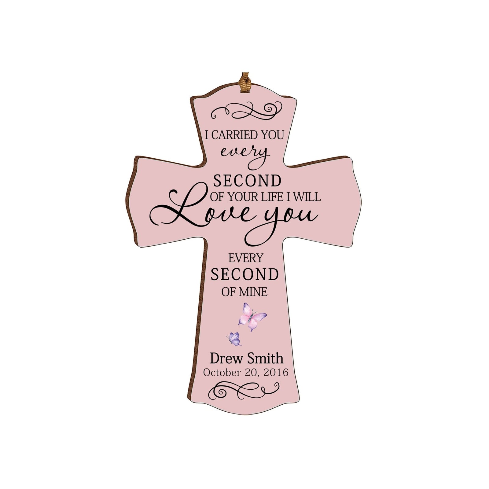 Custom Memorial Wooden Cross 4x6 I Carried You Butterfly - LifeSong Milestones