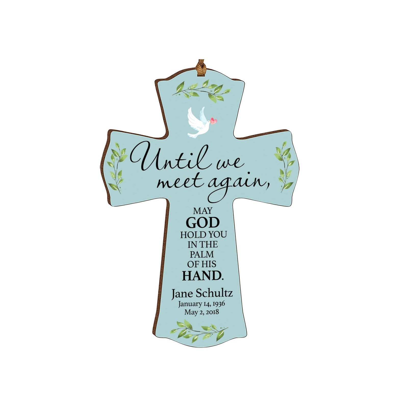 Custom Memorial Wooden Cross 4x6 Until We Meet Again - LifeSong Milestones