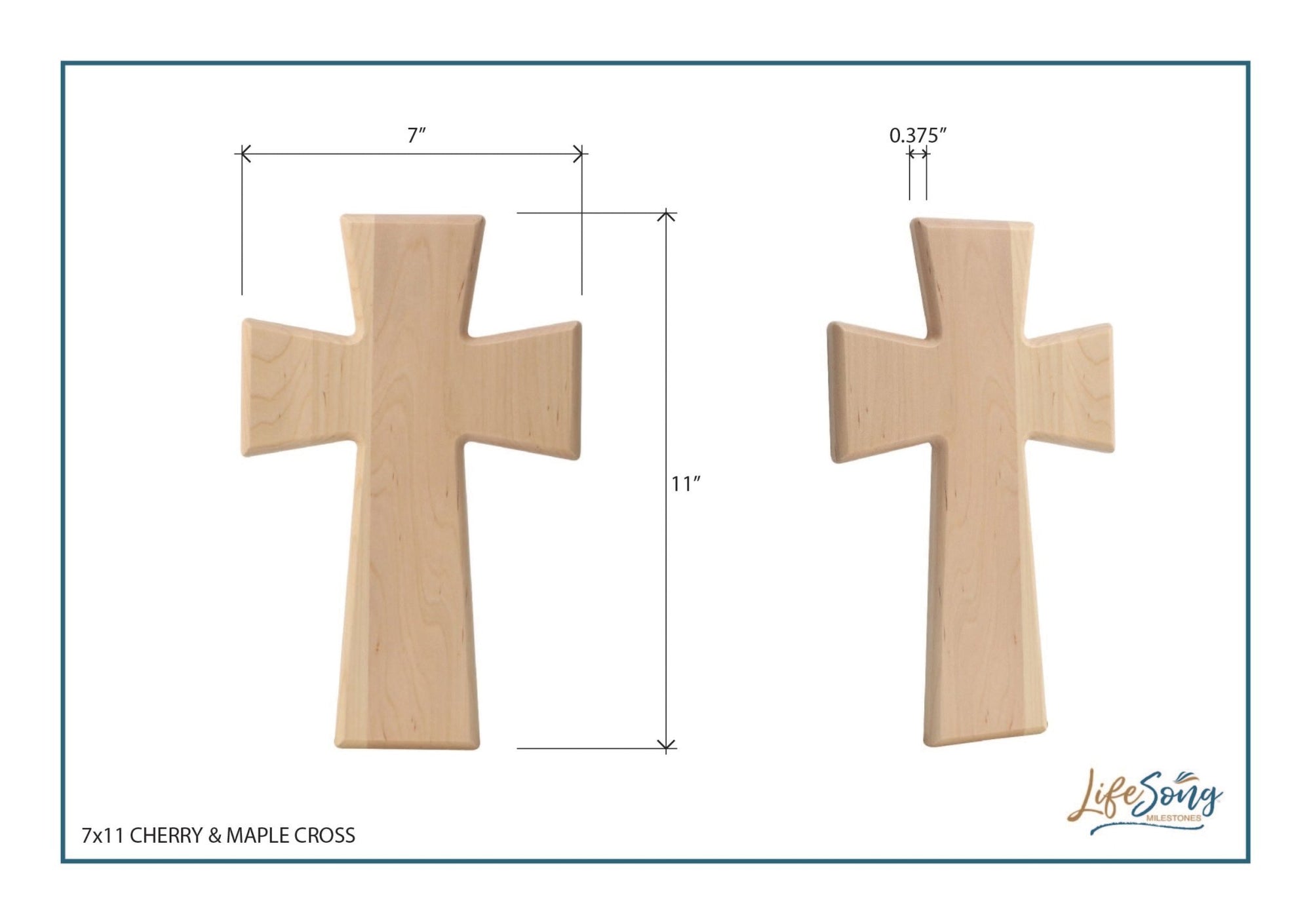 Custom Memorial Wooden Cross 7x11 (When Someone We Love) - LifeSong Milestones