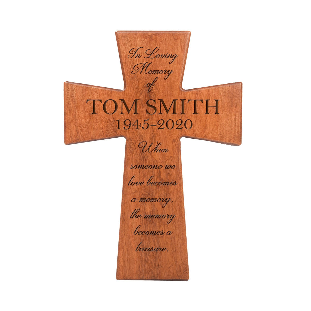 Custom Memorial Wooden Cross 7x11 (When Someone We Love) - LifeSong Milestones