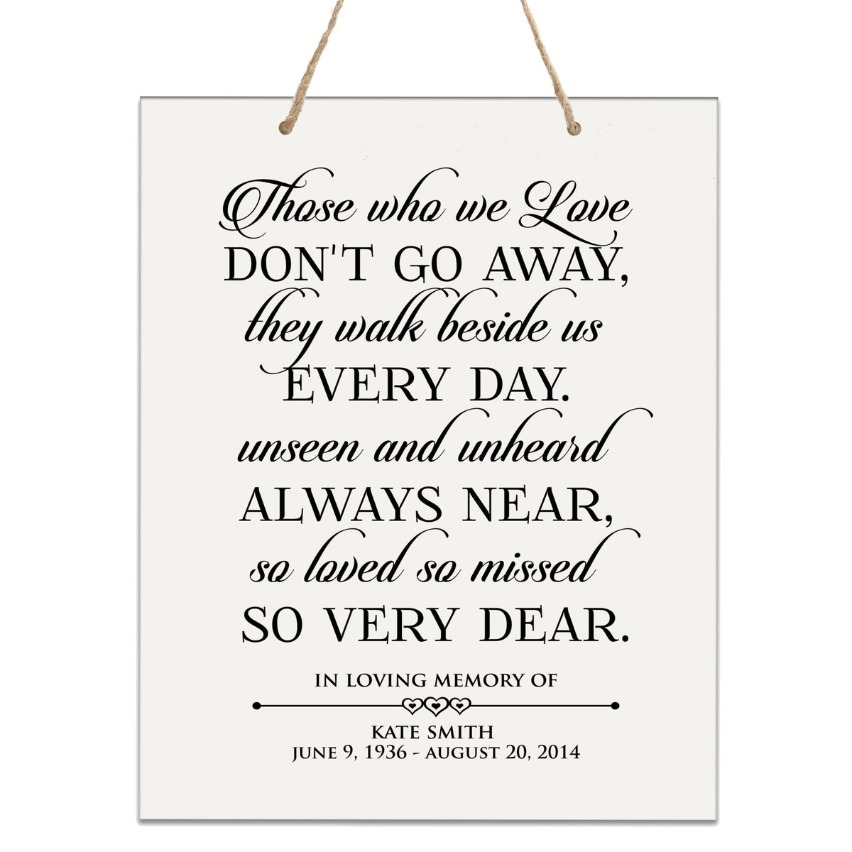 Custom Memorial Wooden Wall Plaque They Walk Beside Us 12x15 - LifeSong Milestones