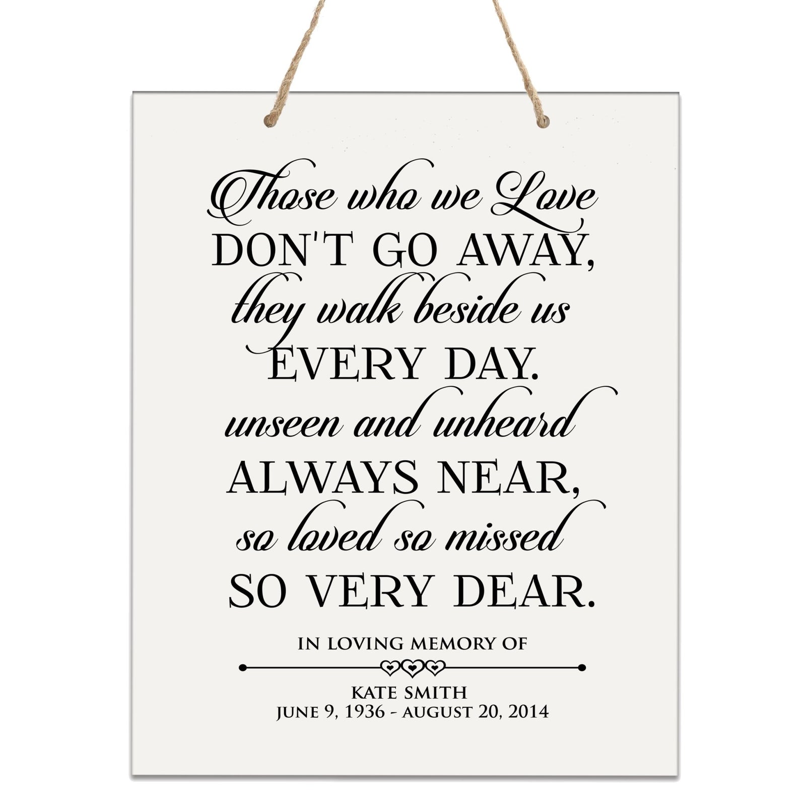 Custom Memorial Wooden Wall Plaque They Walk Beside Us 12x15 - LifeSong Milestones