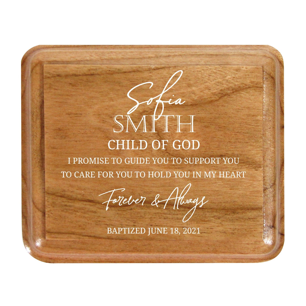 Lifesong Milestones Personalized Modern Keepsake Box Baptism Gift for Baby Girls | Baptismal Gifts