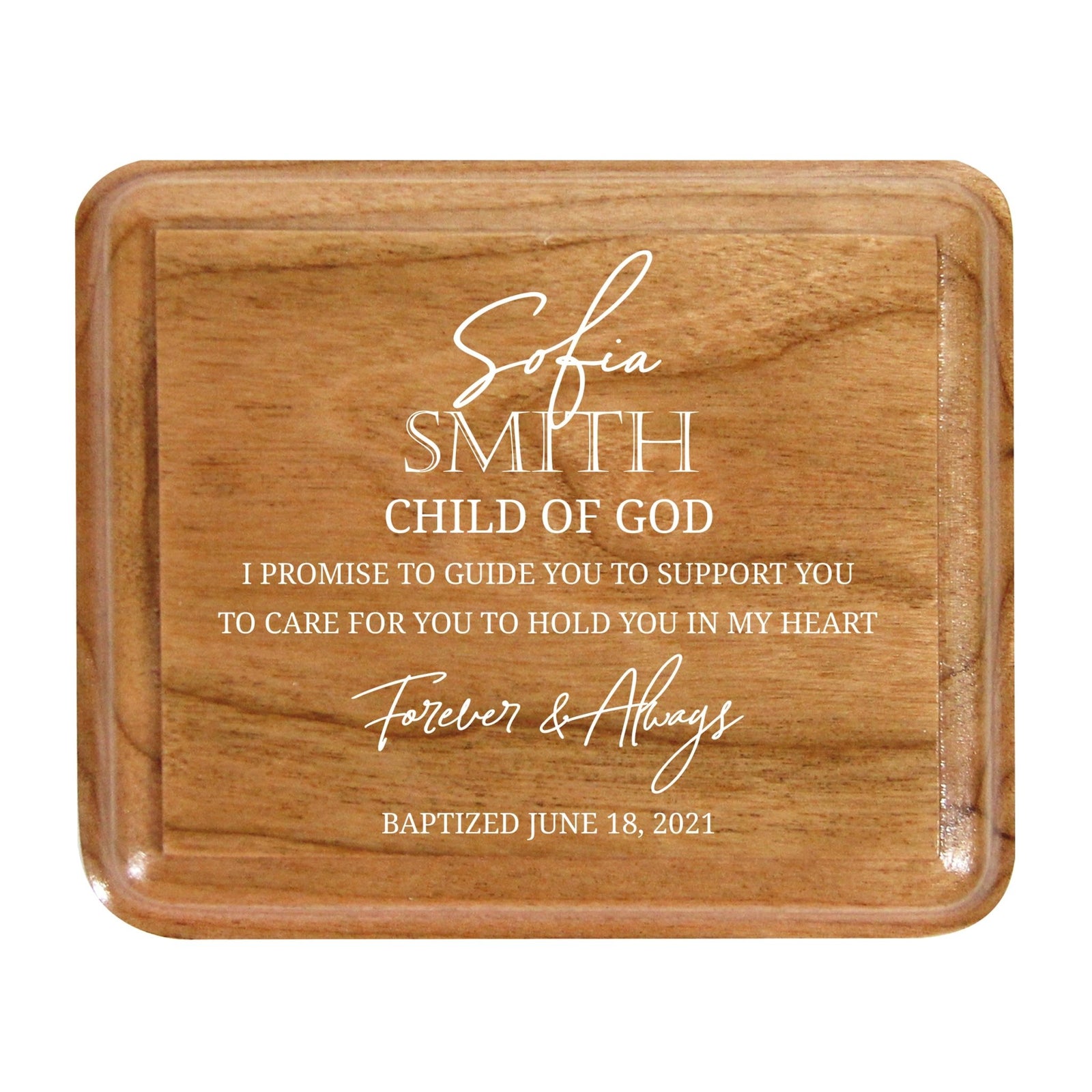 Lifesong Milestones Personalized Modern Keepsake Box Baptism Gift for Baby Girls | Baptismal Gifts