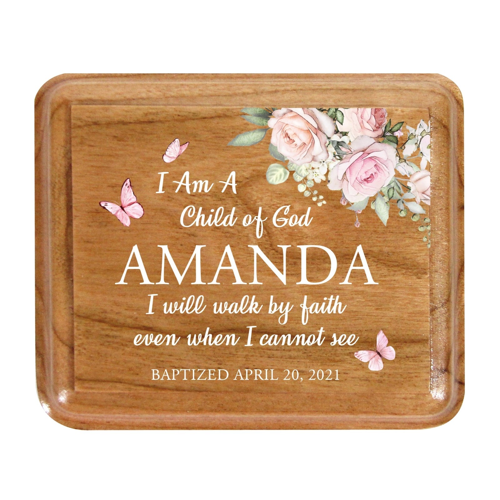 Lifesong Milestones Personalized Modern Keepsake Box Baptism Gift for Baby Girls | Baptismal Gifts
