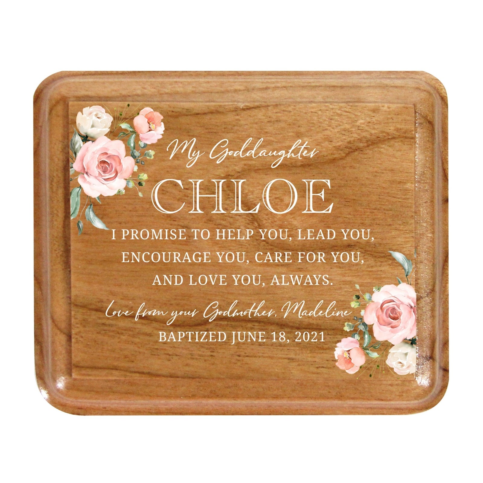 Lifesong Milestones Personalized Modern Keepsake Box Baptism Gift for Baby Girl or Boy | Baptismal Gifts
