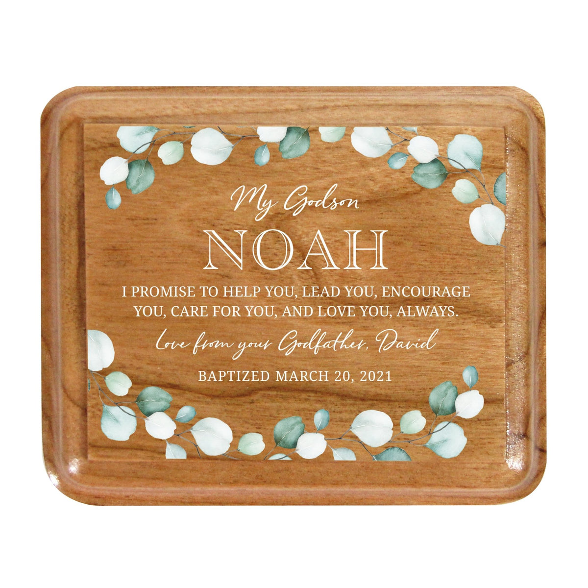 Lifesong Milestones Personalized Modern Keepsake Box Baptism Gift for Baby Girl or Boy | Baptismal Gifts