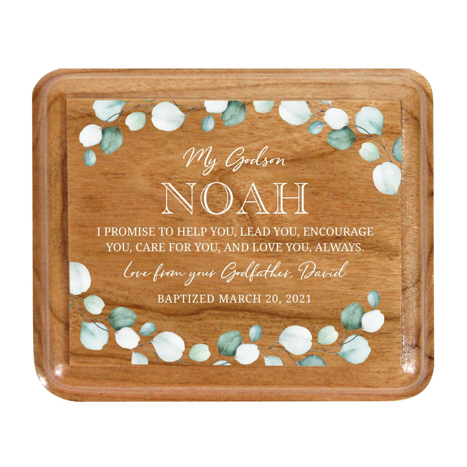 Lifesong Milestones Personalized Modern Keepsake Box Baptism Gift for Baby Girl or Boy | Baptismal Gifts