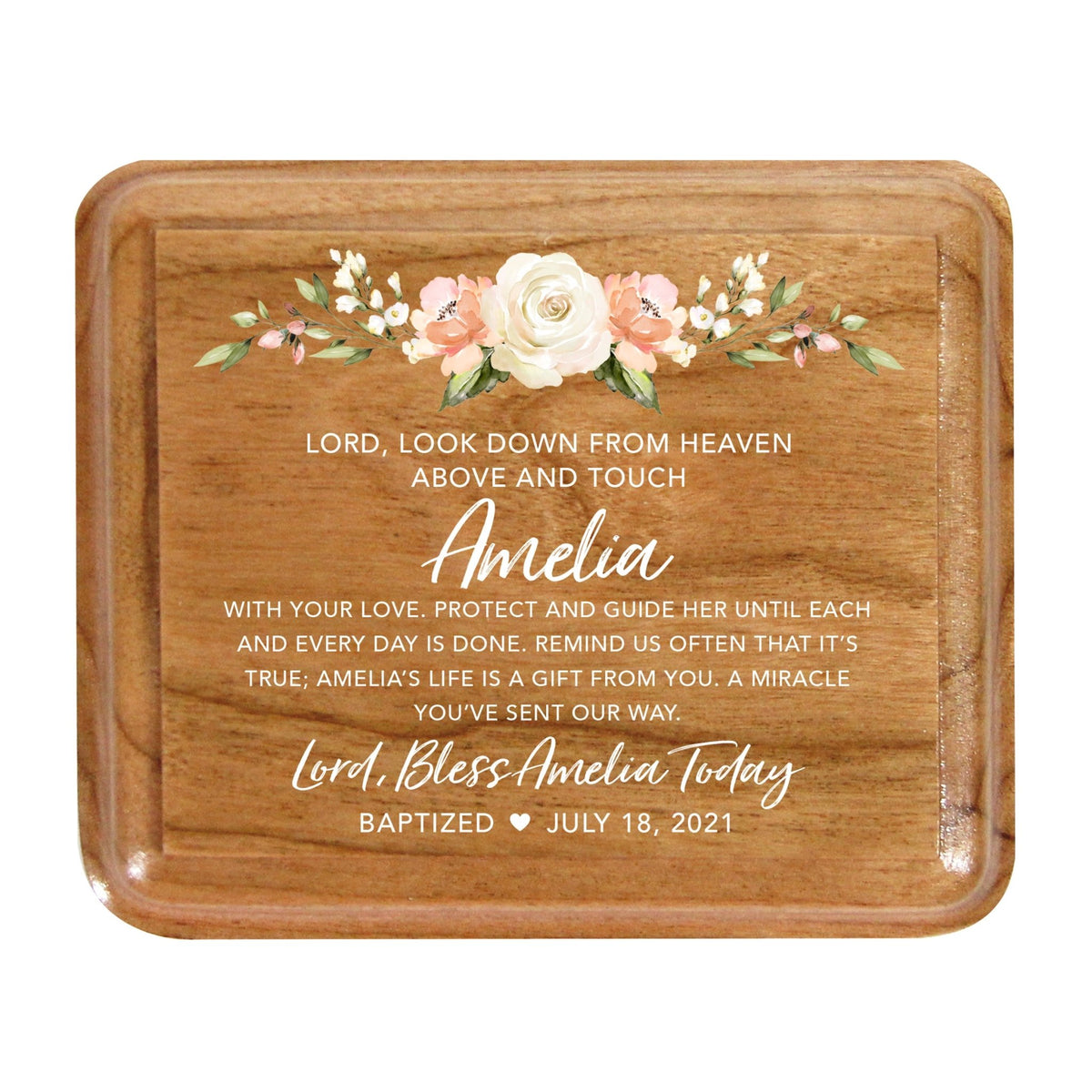Lifesong Milestones Personalized Modern Keepsake Box Baptism Gift for Baby Girl or Boy | Baptismal Gifts