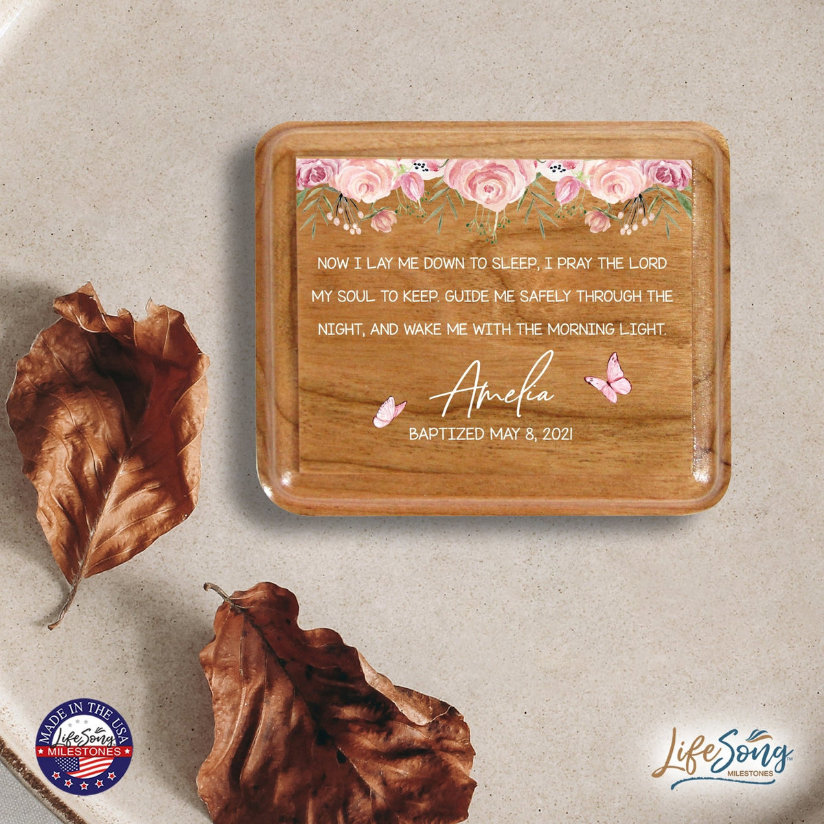 Lifesong Milestones Personalized Keepsake Box Baptism Gift for Baby Girl or Boy | Baptismal Gifts