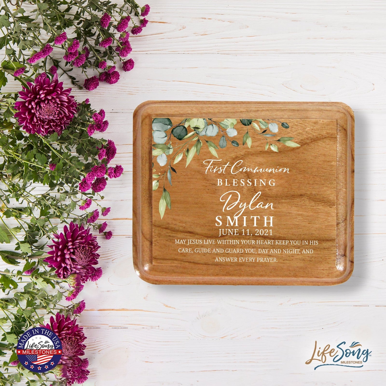 Custom Modern Holy Communion Keepsake Box 3.5x3 First Communion - LifeSong Milestones