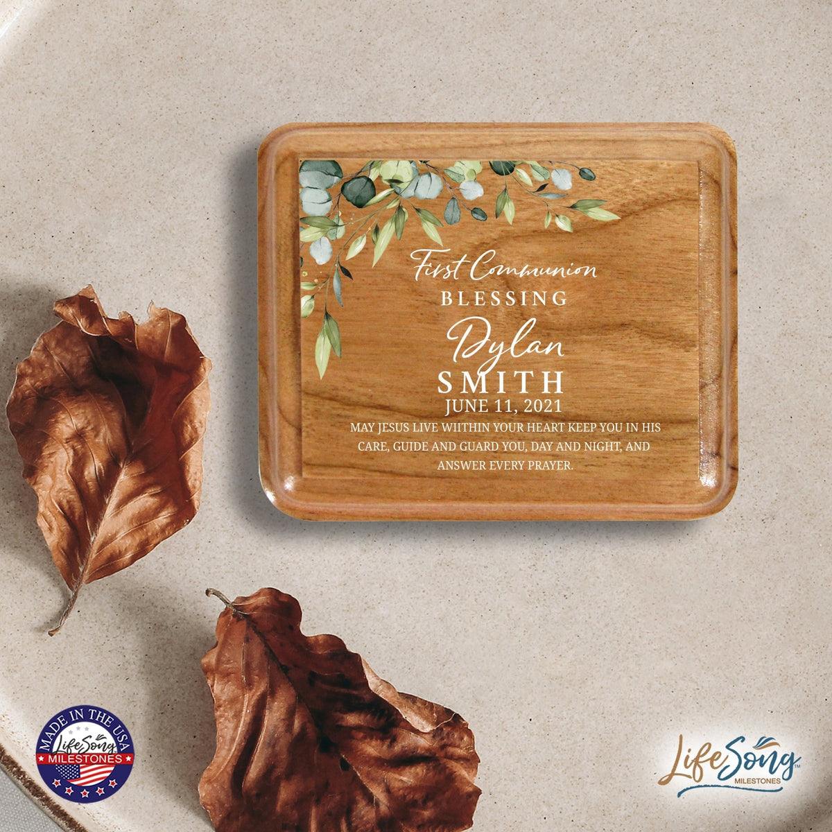 Custom Modern Holy Communion Keepsake Box 3.5x3 First Communion - LifeSong Milestones