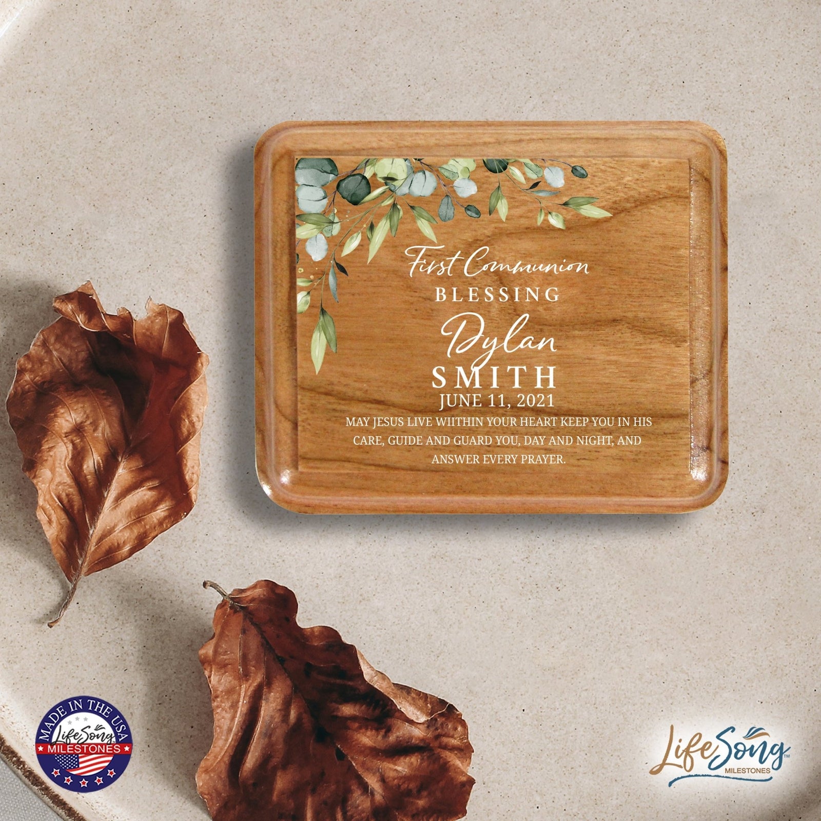 Custom Modern Holy Communion Keepsake Box 3.5x3 First Communion - LifeSong Milestones