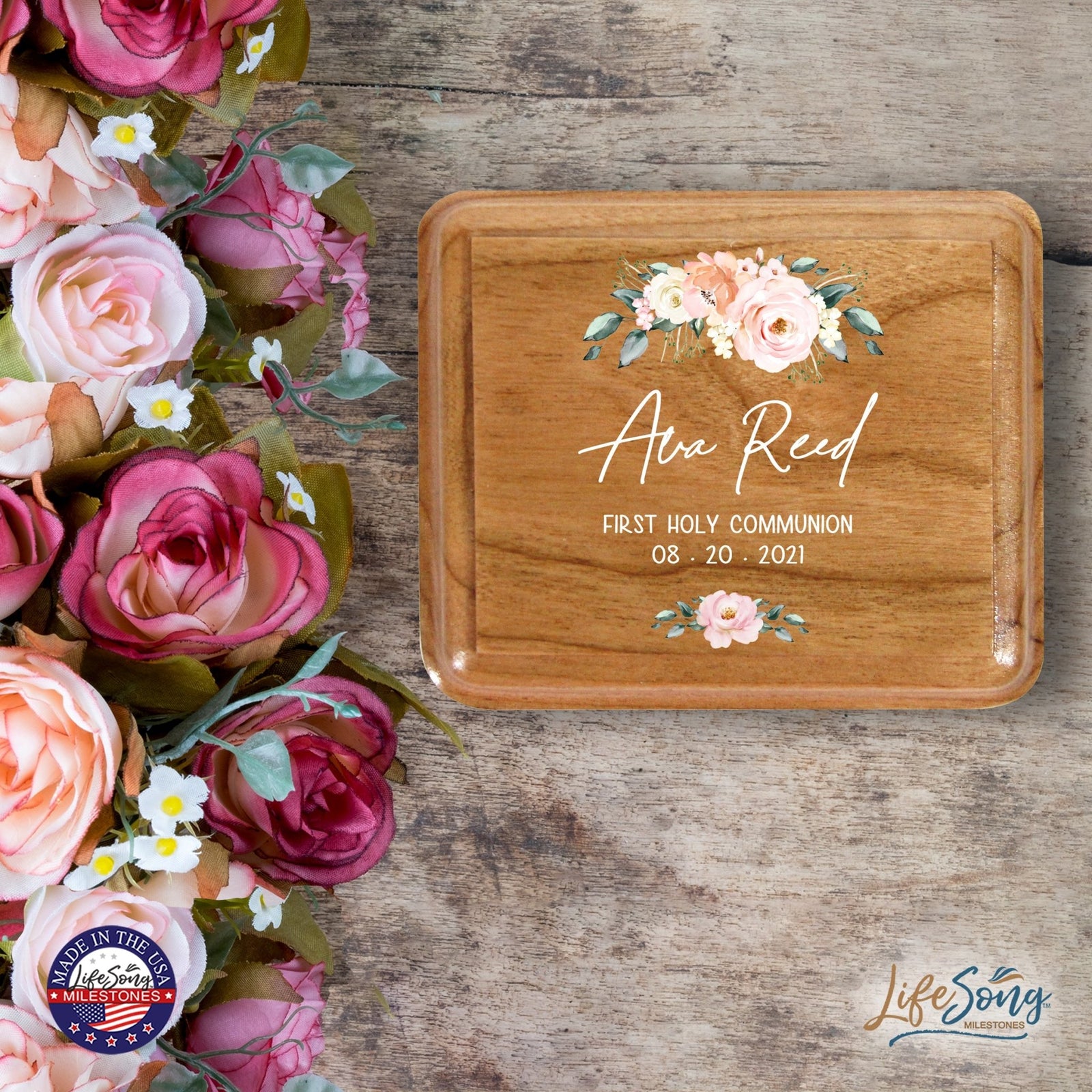 Custom Modern Holy Communion Keepsake Box 3.5x3 First Communion - LifeSong Milestones