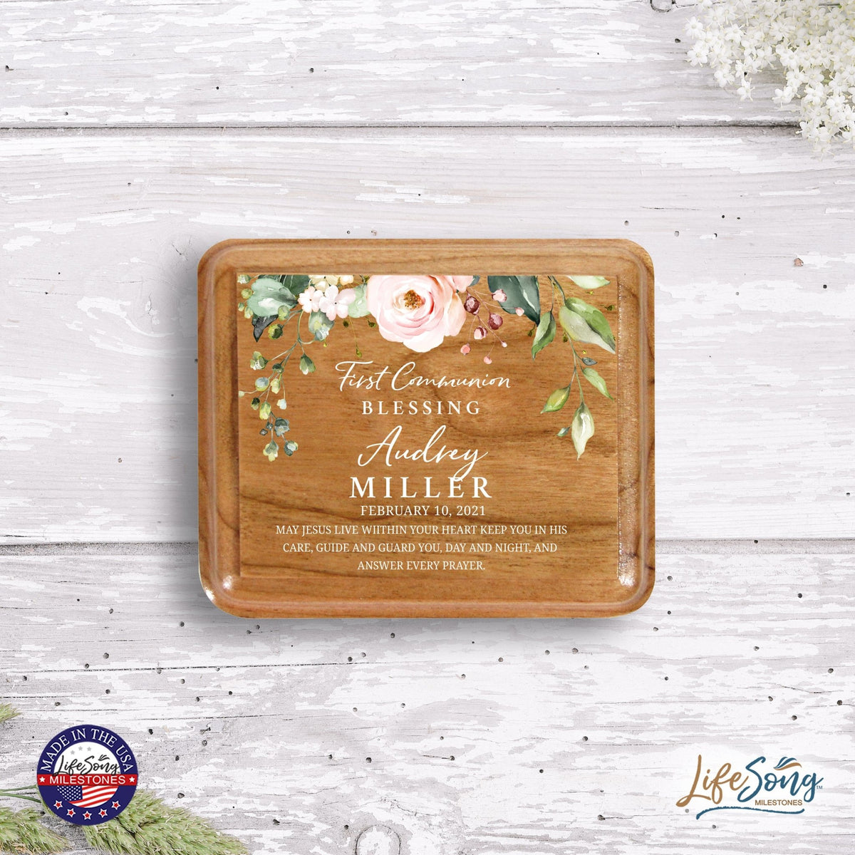 Custom Modern Holy Communion Keepsake Box 3.5x3 First Communion - LifeSong Milestones