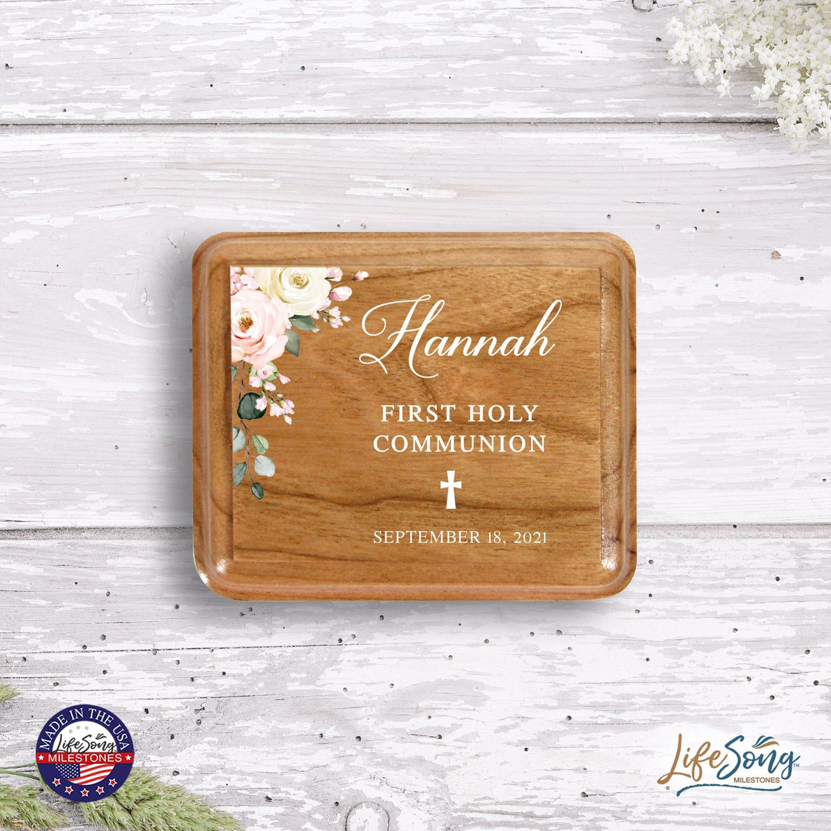 Custom Modern Holy Communion Keepsake Box 3.5x3 First Holy Communion - LifeSong Milestones