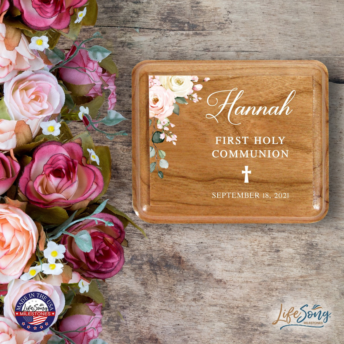 Custom Modern Holy Communion Keepsake Box 3.5x3 First Holy Communion - LifeSong Milestones