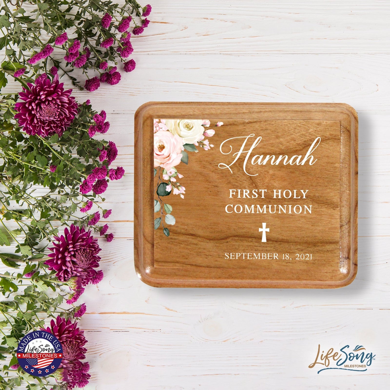 Custom Modern Holy Communion Keepsake Box 3.5x3 First Holy Communion - LifeSong Milestones