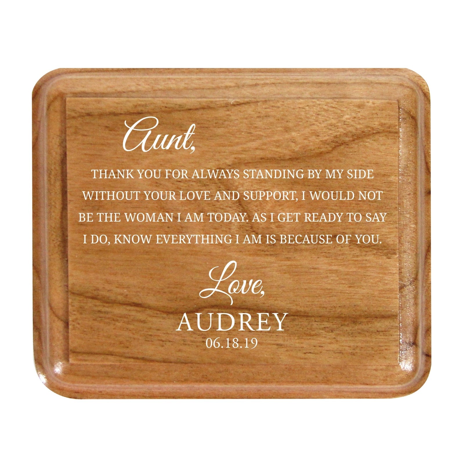 Custom Modern Keepsake Box Inspirational Quotes for Aunts 3.5x3 Aunt, Thank You - LifeSong Milestones