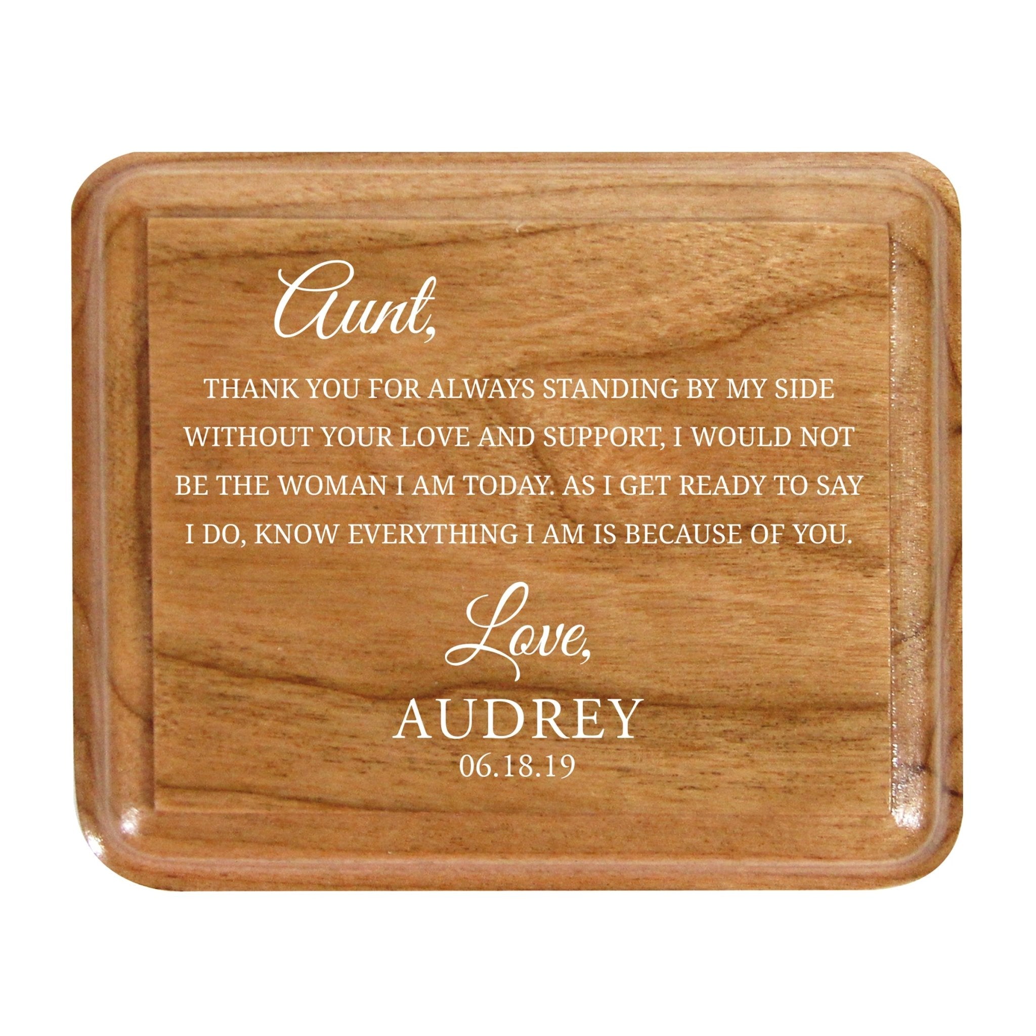 Lifesong Milestones Custom Modern Keepsake Box Inspirational Quotes for Aunts 3.5x3 Aunt, Thank You